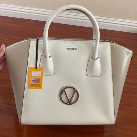 Mario Valentino Gigi Soave Leather Tote Women Satchel Crossbody Bags